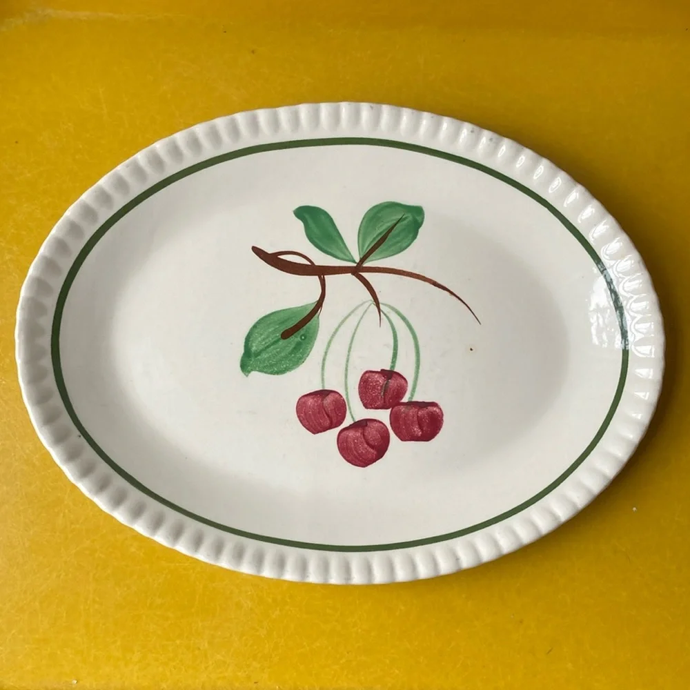 Vintage Blue Ridge Pottery Cherries serving platter Cherry Bounce